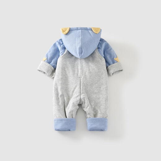 Tongtai autumn and winter baby clothes 5-24 months newborn quilted overalls suit male and female baby thickened cotton suit suit T03D2120 blue 90