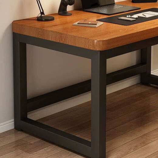 Haolibang new solid wood computer desk desktop simple double computer desk all solid wood thickened new computer desk office single table pure solid wood color remarks can be customized 100 cm 60 width 75 height thick 3.5 cm