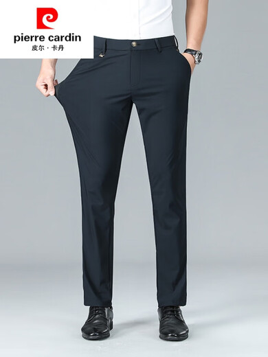 Pierre Cardin (Pierre Cardin) Pierre Cardin Pantalones casuales para hombres Pantalones de trajes antihorreos sin hierro recto de primavera y otoño Pantalones de mediana edad Papá el estiramiento Men 686 gris grueso 29 (2 pies 2)