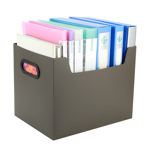 
KOBEST (KOBEST) Large Capacity High School Book Desktop Organizing Storage Box Household Clothing Storage Box Multi-function Foldable Organizing Box Textbook Storage Artifact Coffee-P9900/P9901 (with lid) Large-size-32x24x25cm