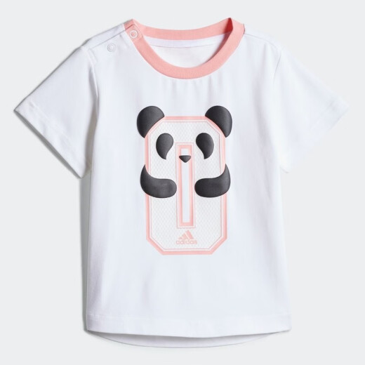 adidas Adidas 2020 Summer Adidas Baby Clothing Girls Baby Short Sleeve Sports Suit FM9767 White Short Sleeve + Pink Shorts A/92/Recommended Height 92cm