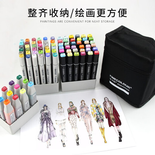 Fakal Mark Pen Storage Pen Bag Mark Pen Base Canvas Storage Bag Large Capacity Simple Portable Bag 36/48/60/72 Pen Base Pen Bag 48 Color Pen Bag Can Place Base