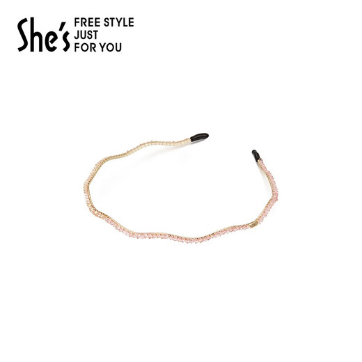 She s Qianzi Yaowo Declaration Elegant Craftsmanship Crystal Fine Hairband Wavy Headband Hairpin Hair Accessories Birthday Gift for Women Soft Pink A0