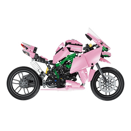 Kaichi Le Kawasaki H2 Motorcycle Assembly and Assembly Bloques de construcción de alta calidad BMW juguetes para automóviles deportivos para niños y niñas Kawasaki H2r Pink Motorcycle 838 partículas