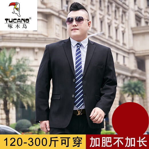 Woodpecker (TUCANO) large size suit men's suit plus fat plus fat man business formal suit jacket wedding dress professional wear dark gray suit + trousers + vest 220/9XL 275-290Jin Jin equals 0.5 kg
