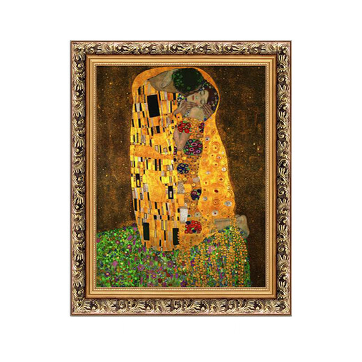 
Linge Impression Modern Decorative Painting Green Card World Famous Painting Klimt Series Abstract Character Oil Painting European Mural Hanging Painting Kiss C695 Tree of Life Frame 80*120 cm