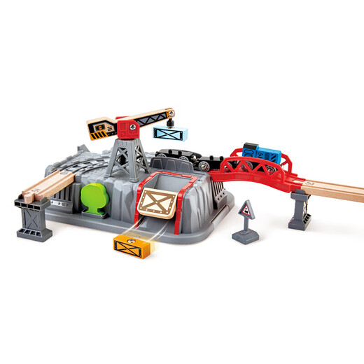 Hape Track Car Toys Holz Plug-In-Zugstadt Transportaufbewahrungssatz Kinder Baby- und Mädchen Urlaub Geschenke Zugspur Stadt Transportlager Set Aufbewahrung