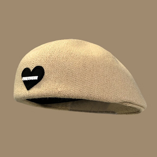 Rao Die japanische Bergen im japanischen Stil Frauen Frühlings- und Sommer-Vier-Jahreszeiten-Stil zeigt Gesicht kleine Buchstaben Liebe Label Maler Hut Internet Promi Fronthut Schwarzer Herbst- und Winterstil Durchschnittlich Größe Durchschnitts Größe 56-58