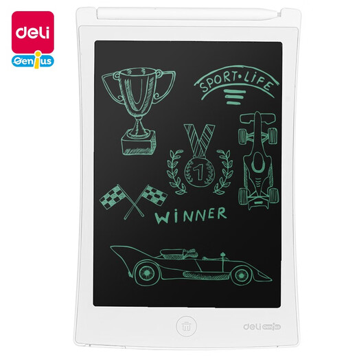 得力（deli） 液晶小黑板 儿童画板液晶手写板 彩色绘画涂鸦写字板可擦写 电子画板 液晶手写板平板 8.5英寸-单色（附触屏笔一支）