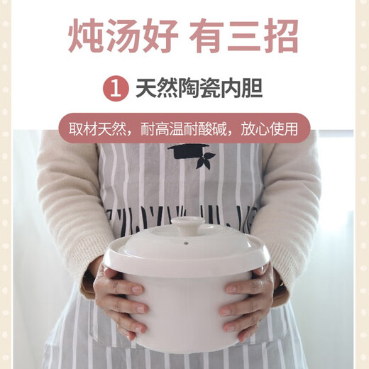 Tianji (TONZE) Tianji electric stew pot with ceramic inner pot, electric stew pot, porridge pot, soup pot, electric casserole 1-2-3-4-5, household smart 10N, suitable for 1 person 1L