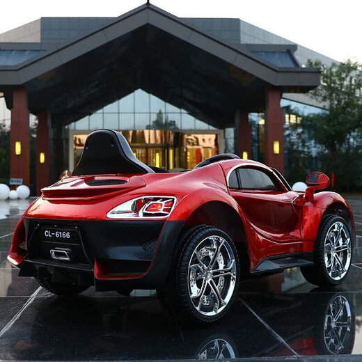 Chilu large children's electric car four-wheel remote control car for boys and girls, baby can sit on a large remote control battery car four-wheel drive - red (sound light + remote control + swing + leather seat)