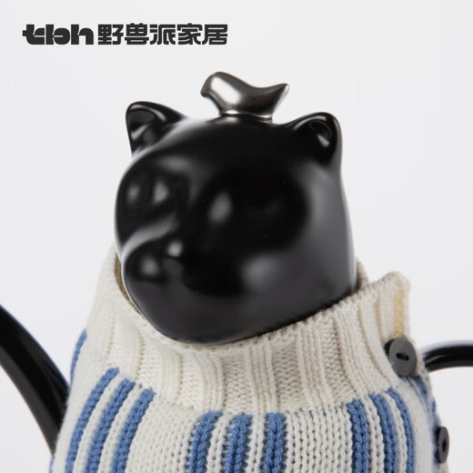 Brutalist Home (tbh) Urban Beast Black Panther Ceramic Relief One Pot Two Cups Tea Set Gift Box Gift Black Panther Ceramic Relief One Pot Two Cups Gift Box