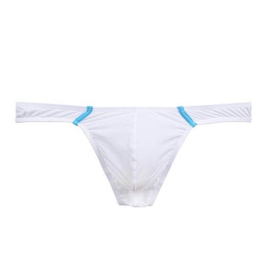 Moweike men's underwear ice silk thong underwear ultra-thin breathable sexy U protruding underwear men's thong underwear blue 1 pair M