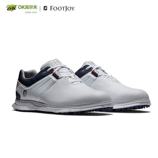 FootJoy Golf Shoes Men's FJ Pro/SL Series Comfortable Cushioning Anti-Slip Breathable Sports Professional Spike-Free Shoes 53074 White/Blue/Red Lace Up Size 42-8.0