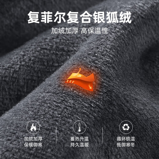 Shanshan (FIRS) velvet jacket men's stand collar autumn new dad wear thickened warm men's cadre business jacket 550 dark blue L (175)