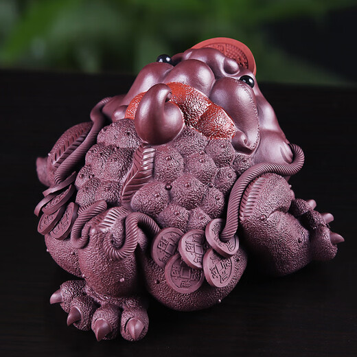 Han and Tang tea sets, toads, purple sand tea pets, Yixing raw mineral tea tables, tea tables, kung fu tea ceremony ornaments, can raise golden toads, small teas to play with, handmade by Snow Mountain, lucky toads