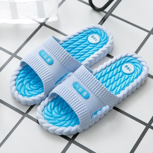 Guapos 2020 nuevas zapatillas nuevas para hombres anti-deslizamiento de la casa de la casa de la casa de interior pareja de masajes al aire libre hombres oscuro azul 9859 40 (40-41)
