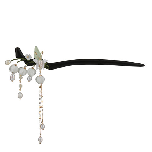 Glaze flower hairpin, simple, modern, everyday, round head, classical cheongsam accessories, antique fringed hair accessories, red plum hairpin