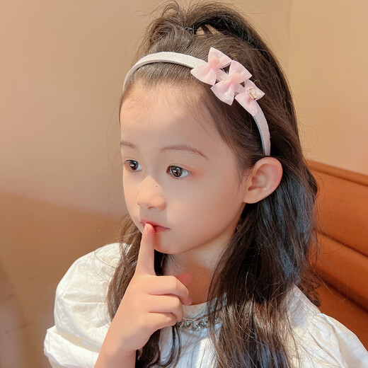 Rongxia children's hairband, summer princess bow headband, girls' headband, hair accessories, Korean baby hairband, 2# pink bow