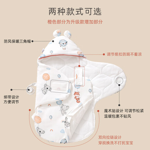 Bei Qichu baby blanket, newborn baby blanket, integrated anti-kicking quilt, sleeping bag, pure cotton autumn and winter baby supplies, space travel upgrade, butterfly blanket (80*85*40)