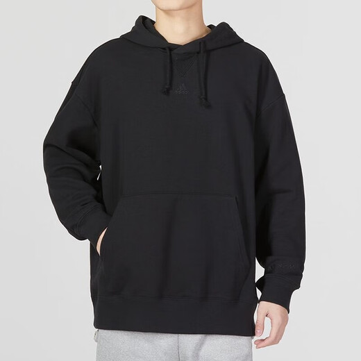 阿迪达斯 （adidas）卫衣男士2025春秋季新款运动服针织连帽上衣套头衫IC9759 IC9758黑色  XL