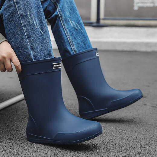 Zapatos de lluvia de tubo de tubo de moda de Bainiko zapatos de pesca impermeables al aire libre para hombres cocina anti-slip desgaste zapatos de lluvia resistentes a los zapatos de agua al aire libre zapatos de goma de trabajo