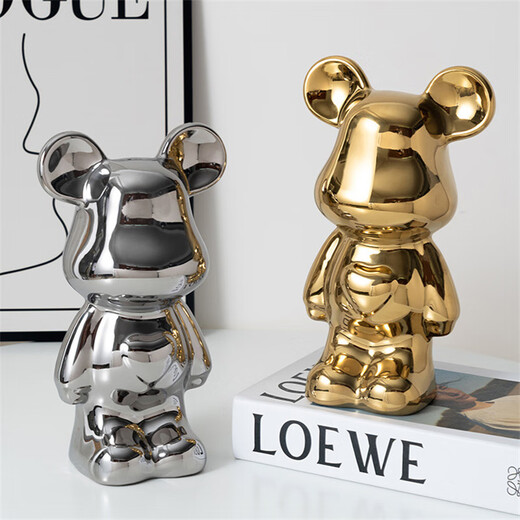 Yunya bear piggy bank living room TV cabinet light luxury entrance wine cabinet decoration ornament home internet celebrity gift love bear [17CM sky blue]