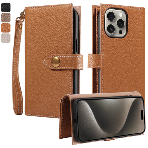 Togo Cowide, geeignet für Apple 15Promax Mobiltelefone Hülle Wallet Card Bag Flip iPhone 14 Echtes Ledertuick