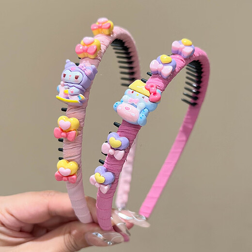 BARY REEF children's headband bangs broken hair artifact little girl Korean version fabric non-slip pressure hairpin girl hairband headwear blue cinnamon dog