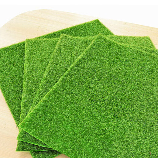 OEMG simulated lawn fake white hair artificial turf micro landscape decoration moss bonsai grassland diy landscaping material 15*15cm small lawn (1 piece)