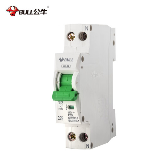 公牛（BULL）家用断路器小型空开空气开关1P+N 10A 20A 25A LB32C LB-32C161P+N