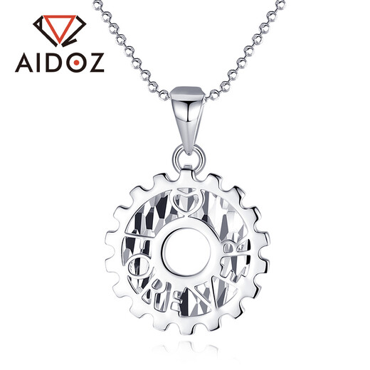 Aido Diamond Platinum Mechanical Gear Pendant Men's Fashion pt950 Platinum Pendant Weight 1.7-1.9 Grams + Delivery Leather Cord