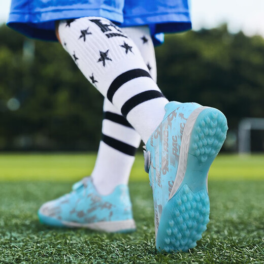 Feelaces Spitzenfreie Kinderfußballschuhe für Studenten, Männer und Frauen, Falcon TF gebrochene Nägel Klettverschluss Turnschuhe Künstliche Gras-Trainingschuhe 6195 Monate Farbe gebrochener Nägel 32 Standard Sportschuhe Größe