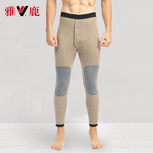 Yalu Men's Mulberry Silk Wool Warm Cotton Pants Plus Velvet Thickened Knee Pads Slim High Waist Warm Pants Youth Slim Cotton Pants Iron Gray - Silk Thickened XL (2.2-2.4 Feet) Brand Authentic Quality Reliable