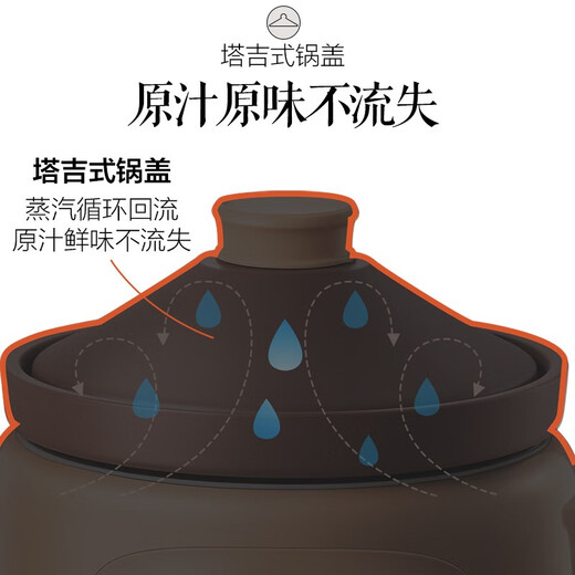 Bear electric stew pot, soup pot, stew pot, electric casserole, purple casserole, large capacity for 4-6 people, porridge pot, electric soup pot, bird's nest electric stew pot 4L DDG-D40B1