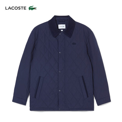 LACOSTE French crocodile men's fashion simple solid color warm single-breasted lapel cotton jacket | BH6816 166_dark blue M 50