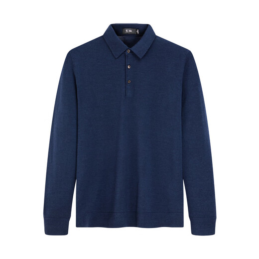 Septwolves machine washable new pure wool sweater warm lapel thin sweater men's sweater men's pullover sweater 102 (dark blue) 3XL 185/100A