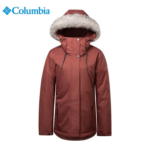 Columbia outdoor autumn and winter cotton jacket for women with thermal technology, warm and comfortable, removable fur collar woven cotton jacket WL9480 679 S