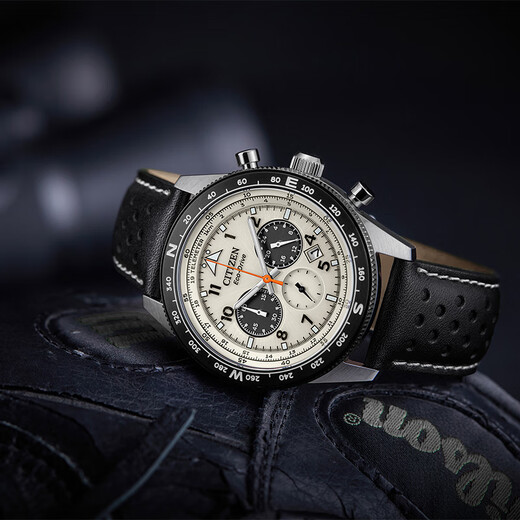 CITIZEN watch men's Japanese and Korean watch FF series light-powered three-eye disc belt fashionable New Year gift CA4559-13A