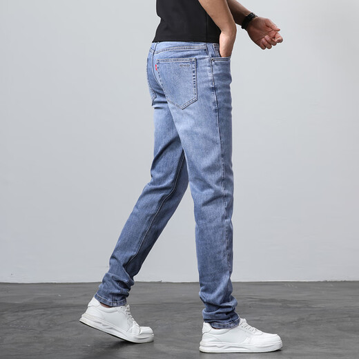 
Spring and summer extended men's pants 115 tall elastic slim-fitting jeans 190 boys' long legs are super long 9901 blue extended version [110-115cm] 32