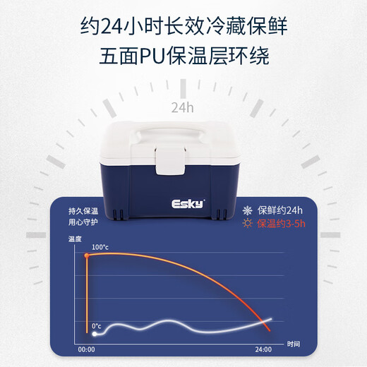 Eski insulated box car refrigerator large capacity refrigerated box outdoor camping picnic breast milk food stall portable foam box 12L high quality with ice bricks*2