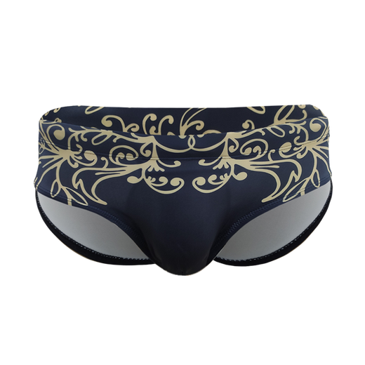 UXH Men's Swimwear Tight Fit Sexy Low Waist Briefs Ocean Park Surf Swimming Briefs Can Add Sponge Pad Black XL