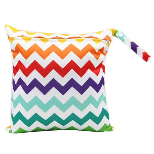 Jie Yi Nuo Diaper Bag Baby Diaper Storage Bag Baby Outdoor Waterproof Hanging Bag Storage Bag Children's Clothes Diaper Bag Color Wave Color Large Size 30*28CM