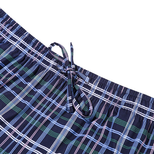 AIMER Men [Serie de Sille-Sleve] Pantalones de pijama a cuadros clásicos para pantalones caseros para hombres NS42F684 Dark Blue Plaid YH8 L (170)