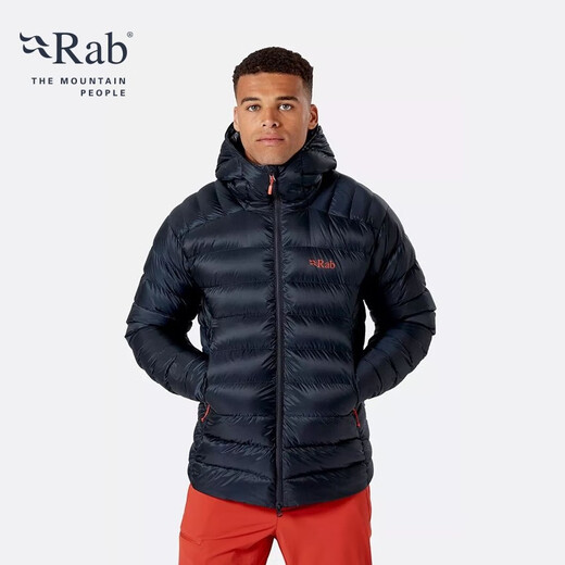 Rab Out of Stock Men's 800 Canopy European Goose Down Down Jacket Hooded Warm and Breathable 523g QDN-85 Carbon Black QDN-85 L