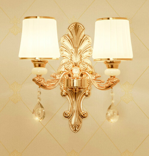 Film and television wall lamp LED European style bedroom bedside lamp living room background decorative wall lamp atmospheric KTV hotel crystal wall lamp X718 single head