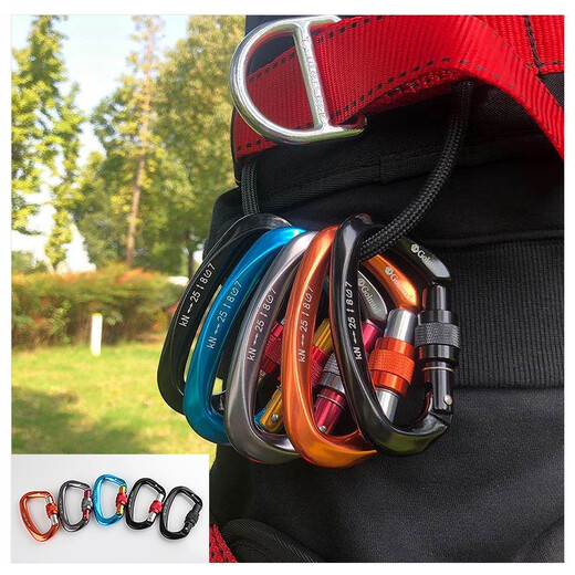 Golmud Mountaineering Safety Knuckle D-Typ-Schnalle Lock Lock Klettern Hauptschloss Outdoor-Expansionsausrüstung Schnellhanges Klettern Schnalle GM9203 [2 Packs] Orange