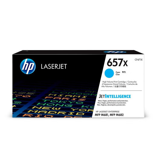 HP (HP) 657A / 657X Cartouche de toner d'origine CF470X Boîte en poudre de cartouche de toner noir applicable à M681 / M682 Imprimante de la série CF471X CARTRIDE DE TONER CYAN 657X (environ 23 000 pages))