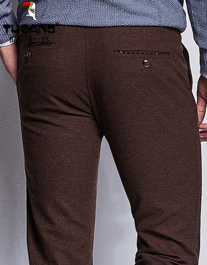 Woodpecker (Tucano) printemps et été Nouveau glace de la soie de soie et pantalon décontracté pour hommes pantalons droits pour le pantalon de papa d'âge moyen du milieu d'âge moyen 9853 Gray 34 (2 pieds 7 taille)