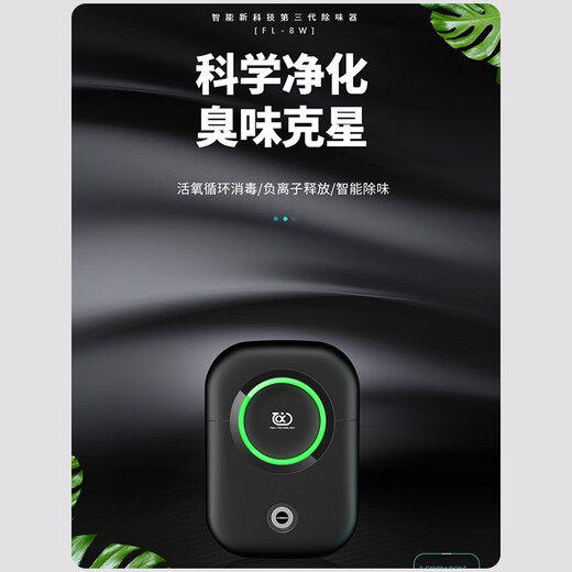 Feili Air Purifier Household Negative Ion Purification Bathroom Deodorizer Powerful Odor Elimination Ozone Disinfector FL-8W Jazz Black